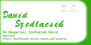david szedlacsek business card