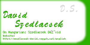 david szedlacsek business card